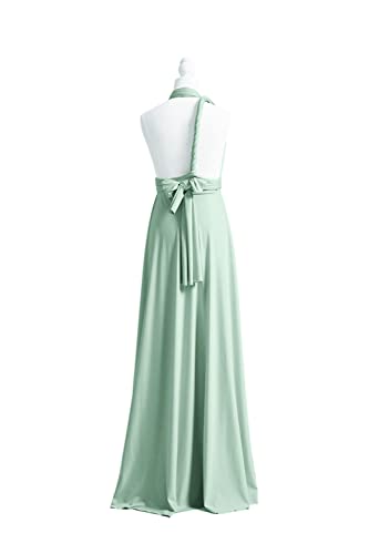Convertible bridesmaid gown with bandeau in sage green