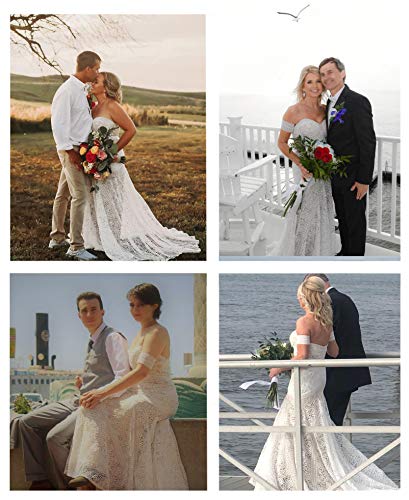 Bohemian Mermaid Lace Bridal Gown, Sweetheart Neckline, Nude