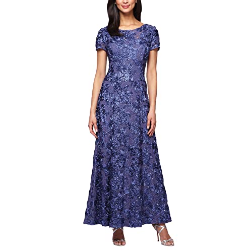 Violet Lace Cap Sleeve Gown for Women's Wedding