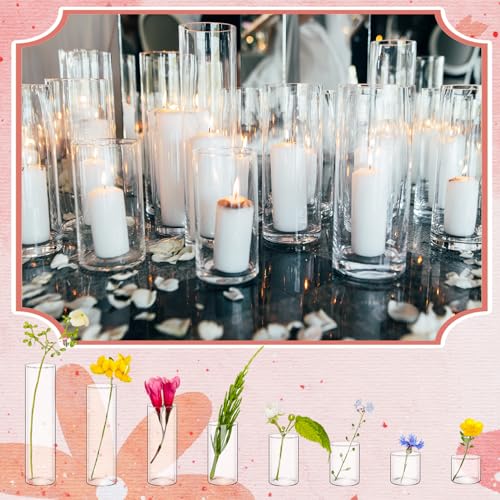 Clear Glass Cylinder Vases for Wedding Centerpieces