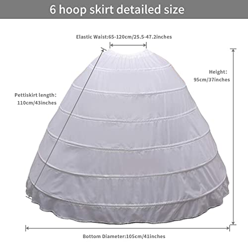 6 Hoop A-line Petticoat for Wedding Bridal Gown