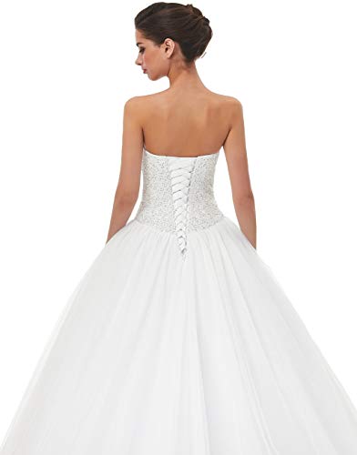 Sweetheart Tulle A-line Wedding Dress for Bride Ivory