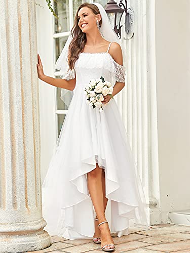 Off Shoulder High Low Wedding Ball Gown US16