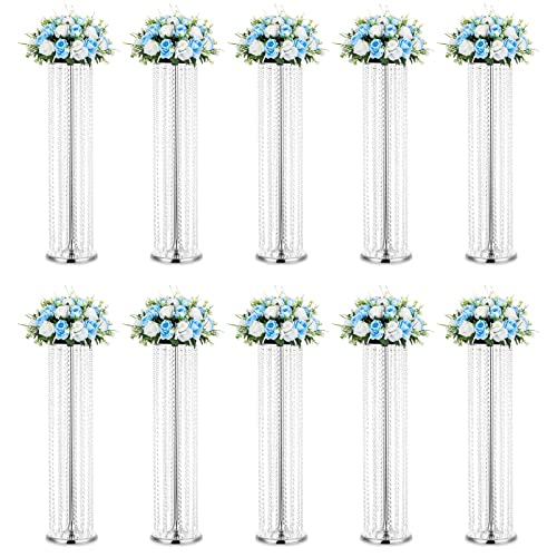 Elegant Crystal Silver Vase Set for Wedding Centerpieces