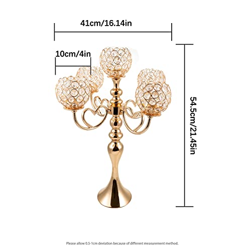 Gold Crystal Candelabra Centerpieces for Wedding Tables