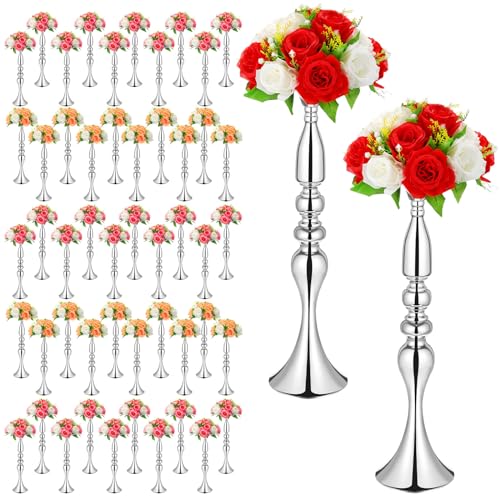 Silver Metal Wedding Centerpiece Flower Stand 20 Inch
