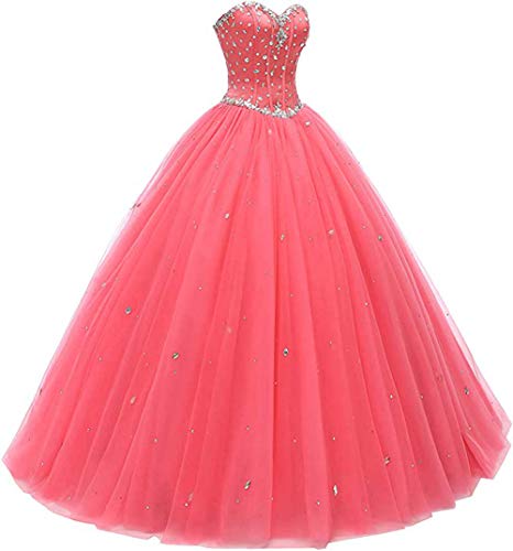 Sweetheart Ball Gown Tulle Quinceanera Prom Dress Champagne