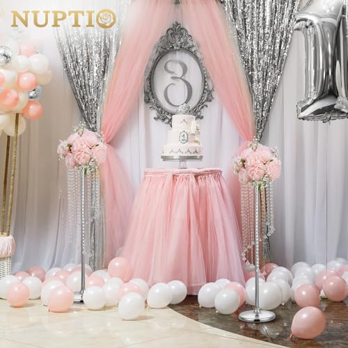 Elegant Silver Wedding Centerpieces: 10 pcs Crystal Flower Vases