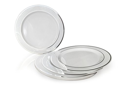 Silver Rim Tableware Set for 120 Guests