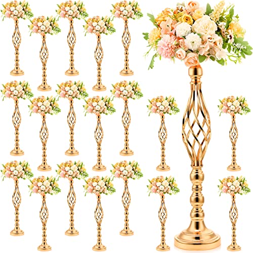 Gold Metal Flower Vase Candelabra for Wedding Reception