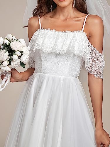 Off Shoulder High Low Wedding Ball Gown US16