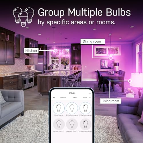 Smart RGBW Light Bulbs, Works with Alexa & Google
