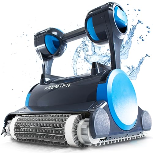 Dolphin Premier Robotic Pool Cleaner (2024 Model) with Multimedia, Oversized Leaf Bag, Standard & Ultrafine Filters, Weekly Timer, Waterline Cleaning & More — for In-ground Swimming Pools up to 50ft