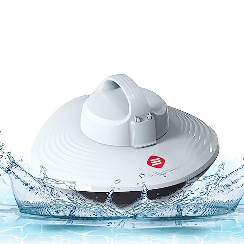 Grennix Cordless Pool Vacuum for above Ground Pool & Inground Swimming Pool - Automatic Water Cleaner with Top Handle, Auto-Docking Robotic Underwater Cleaner with Filter