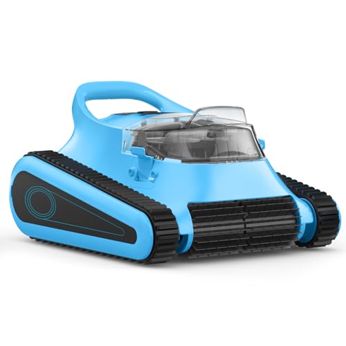 Pool Vacuum for Inground Pools: HISION Cordless Automatic Robotic Pool Cleaners for Swimming Pool Wall and Waterline Cleaning with 150 Mins Long Battery 180W Suction for Pools up to 2000 Sq.ft Blue