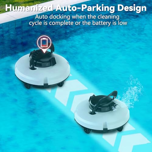 2024 Upgrade Robot Pool Vacuum for above Ground Pool, Cordless Robotic Pool Cleaner Dual Motors, 120 Mins Runtime, Auto-Dock, Automatic Pool Vacuum Cleaner for In-Ground Flat Pools Up to 1000 Sq.Ft