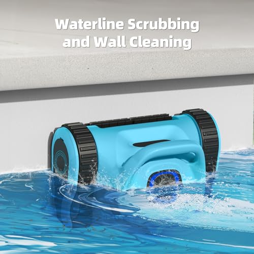 Pool Vacuum for Inground Pools: HISION Cordless Automatic Robotic Pool Cleaners for Swimming Pool Wall and Waterline Cleaning with 150 Mins Long Battery 180W Suction for Pools up to 2000 Sq.ft Blue