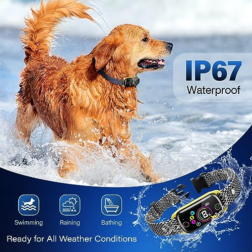 2024Release Dog Bark Collar, Coolait Bark Collar for Large Small Medium Dogs,Rechargeable Anti Bark Collars Smart Shock Barking Collar with 8 Adjustable Sensitivity & 4 Stopping Barking Training Modes