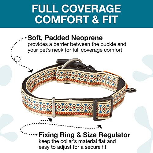 Max & Molly Soft Padded Neoprene Dog Collar w/Smart ID Gotcha! QR Pet Safety Tag, Durable, Waterproof, Anti-Stink, Machine Washable Collar for Dogs, Mosaic, L