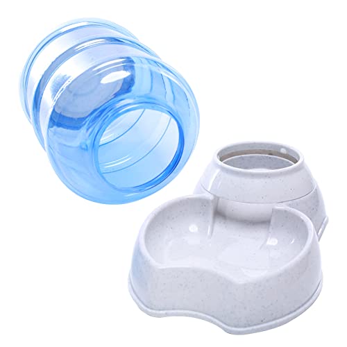 Pet Feeder and Water Food Dispenser Automatic Water Bowl for Dogs Cats, BPA-Free, Gravity Refill, Self Feeding for Small Medium Pets Puppy Kitten Rabbit - 1 Gallon 3.8L (Waterer + Feeder)