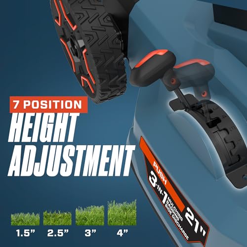 SENIX X6 60 Volt Max* 21-Inch 3-in-1 Cordless Push Lawn Mower, with Bagging, Mulching, and Side Discharge, Height Adjustment, Smart Display, 6Ah Lithium-ion Battery & Charger Included (LPPX6-H)
