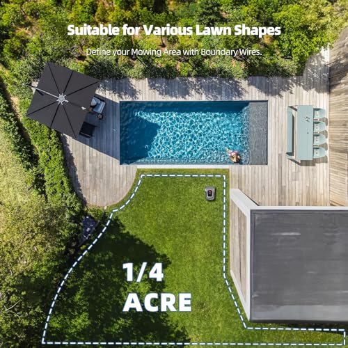 SMONET Robot Lawn Mower Robotic: Automatic Robot Lawn Mower with Smart APP Control, Automatic Charging, Path Planning, Collision Avoidance, Breakpoint Detection - Covers up to 1/4 Acre (10890 sq ft)