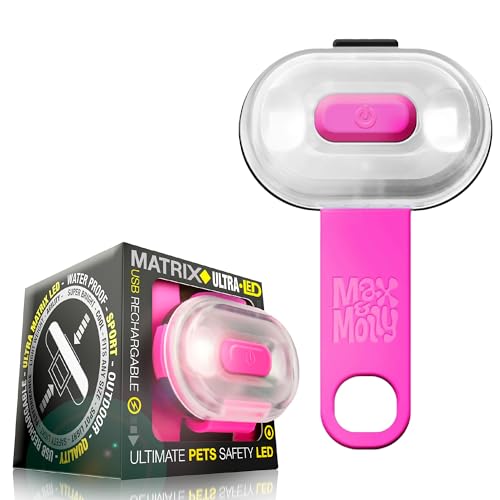 Max & Molly USB Rechargeable LED Safety Pet Light for Dogs - Waterproof - No-Dangle Secure Design, One Size - Ideal for Night Walking, Running & Outdoor Adventures