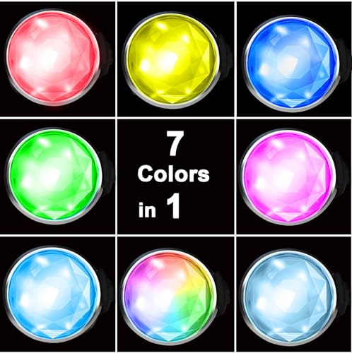 Tubasion 2 Pack Rechargeable Dog Collar Light, 2024 Best 7 Color Changing Light for Dog Collar with 100% waterproof and Durable Silicone Band. Dog Lights for Night Walking, Camping, Bike