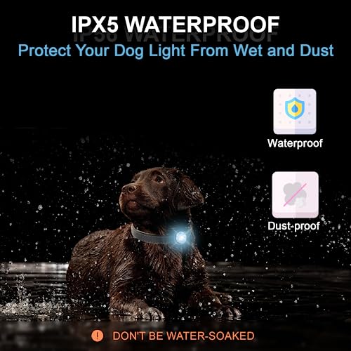 Tubasion 2 Pack Rechargeable Dog Collar Light, 2024 Best 7 Color Changing Light for Dog Collar with 100% waterproof and Durable Silicone Band. Dog Lights for Night Walking, Camping, Bike