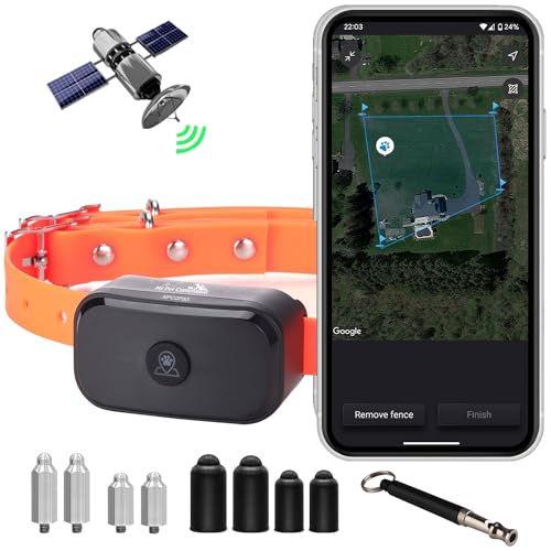 My Pet Command, 2 in 1 Wireless GPS Dog Shock Collar Fence/Dog Training Collar, No subscriptions, 4-Sided or Circular Fences, Smartphone APP, Utilizing Google Maps, Safe Reliable GPS Fence Position