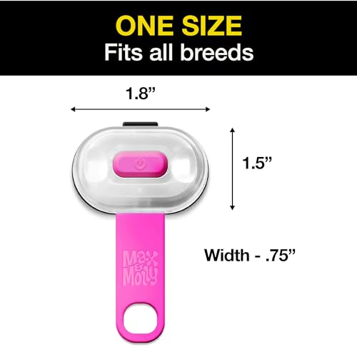 Max & Molly USB Rechargeable LED Safety Pet Light for Dogs - Waterproof - No-Dangle Secure Design, One Size - Ideal for Night Walking, Running & Outdoor Adventures