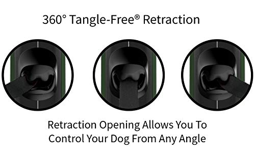 TUG Oval 360° Tangle-Free Retractable Dog Leash | Flashlight Included | Integrated Waste Bag Dispenser Pocket (Small, Green)