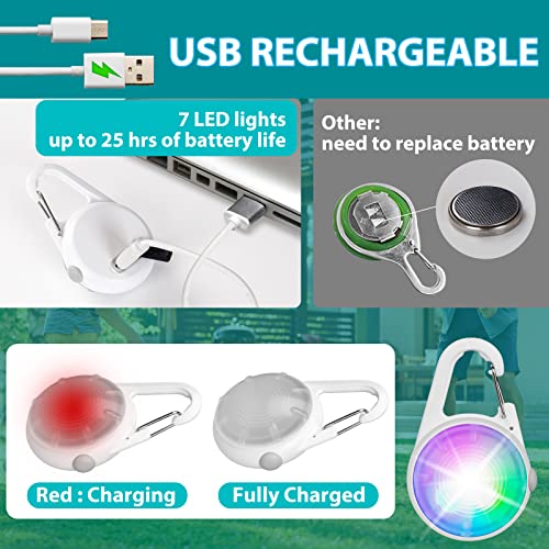 Dog Collar Light-4 Modes Rechargeable Dog Lights for Night Walking, IP68 Waterproof Dog Light Clip On, Small and Light Dog Walking Light Suitable for All Dogs, Dog Safety Light for Night Walking