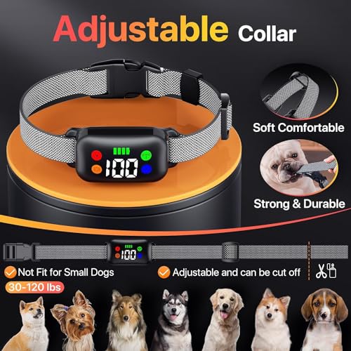 Dog Shock Collar, Dog Training Collar with Remote, Rechargeable e Collar for Dogs Training with 4 Training Modes, IP68 Waterproof Shock Collar for Large Medium Dogs (30~120lbs)