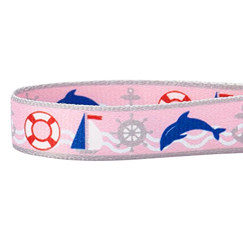 Blueberry Pet Essentials 5 Patterns Smart Chic Bon Voyage Ocean Scenery Dolphin Designer Adjustable Dog Collar, Small, Neck 12"-16"
