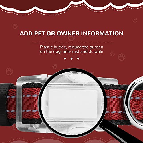 Pawhuggies Reflective Dog Collar and Leash Set for Small Dogs, 4 FT/5 FT Dog Leash, Handle with an O-ring, Adjustable Mesh Padded Small Dog Collar with Quick Release Buckle-Red