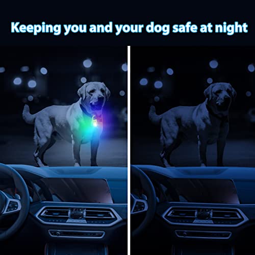 Dog Collar Light-4 Modes Rechargeable Dog Lights for Night Walking, IP68 Waterproof Dog Light Clip On, Small and Light Dog Walking Light Suitable for All Dogs, Dog Safety Light for Night Walking