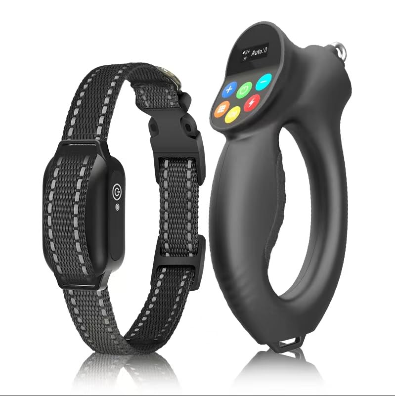 Electronic Training Collars with Nylon Leash for Large Dogs, 1600ft Waterproof Electric Collar with 3 Training Options for Dogs Automatic Stop Pull and Remote Recall-Black