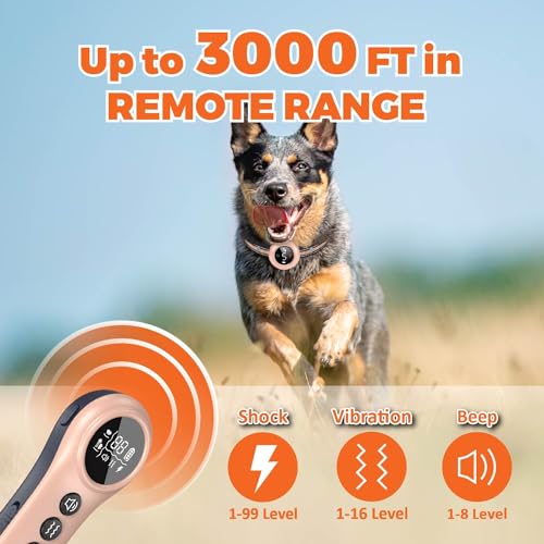 Neoally 2 in 1 Dog Training and Bark Control Collar: Smart Anti Barking Collar with and with No Remote for 5-150 lbs Small Medium Large Dogs. Rechargeable and Waterproof Receiver (Pink)
