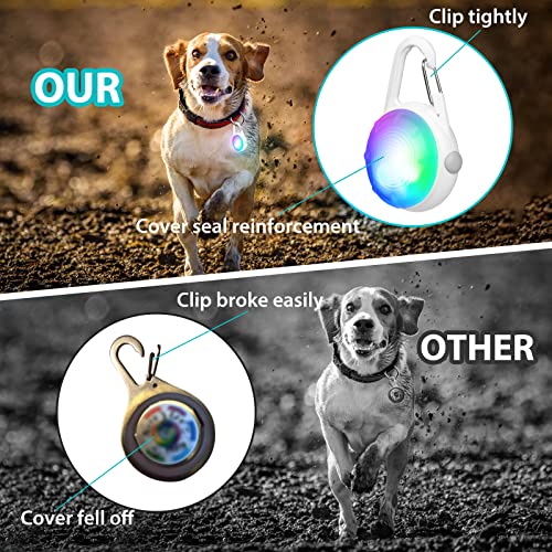 Dog Collar Light-4 Modes Rechargeable Dog Lights for Night Walking, IP68 Waterproof Dog Light Clip On, Small and Light Dog Walking Light Suitable for All Dogs, Dog Safety Light for Night Walking