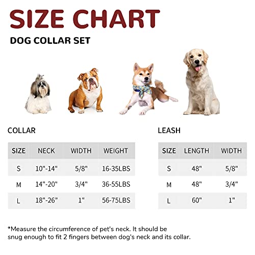 Pawhuggies Reflective Dog Collar and Leash Set for Small Dogs, 4 FT/5 FT Dog Leash, Handle with an O-ring, Adjustable Mesh Padded Small Dog Collar with Quick Release Buckle-Red