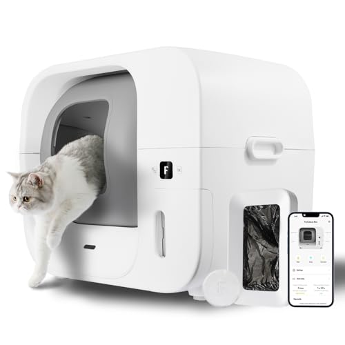 Furbulous TRUE Odor-Free Self Cleaning and Packing Litter Box, Automatic Cat Litter Box with Self-Pack and Refill System, APP Control, includes Trash Bags, Extra Large Space for 3.3-25 lbs Cats