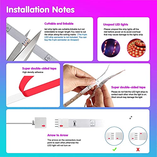 Tenmiro RGB Smart LED Strip Lights, 130ft