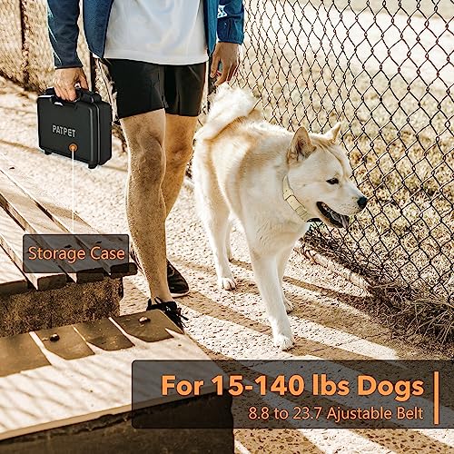 PATPET Shock Collar with APP Control - 1/2 Mile Range Bluetooth-Enabled Waterproof Dog Training Collar with Remote, 2-in-1 Shock Collar for Large Medium Dogs(15-140lbs)