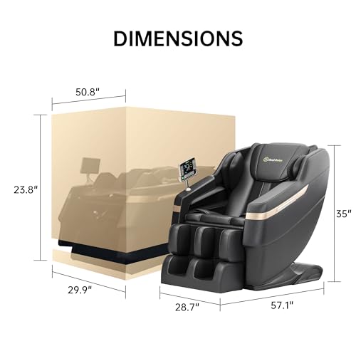 Real Relax 2024 Massage Chair, Full Body Massage Zero Gravity Mode, with Foot Massage, Bluetooth, LCD, Waist Heater, Black