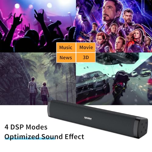 OOYY Home Portable Wireless Sound Bar with Bluetooth, Home Theater TV Sound Bar System Compatible for PC, Laptop, Smartphones