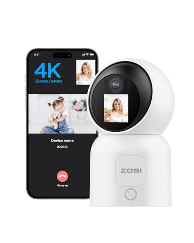 ZOSI 4K Pan/Tilt Smart Security Camera Indoor, Plug in 2.4/5GHz WiFi Camera, 2 Way Video, Motion Tracking, 8MP Baby/Pet Dog Monitor with Phone app, C519M8 360° View Home Cam, Cloud & SD Card Storage