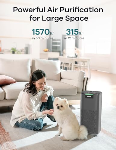 WELOV Smart Air Purifiers for Home Large Room, Smart WiFi Alexa Control, 1570 Sq. Ft. Coverage, PM2.5 Monitor, H13 True HEPA Air Purifiers for Pets Capture Pet Hair Dander Pollen Smoke Dust, P200 Pro