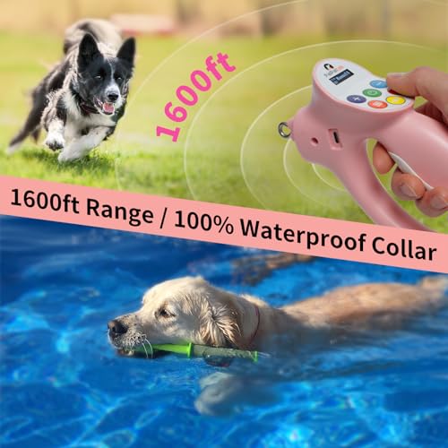 PaiPaitek Dog Shock Collar with Smart Training Leash, 1600ft Waterproof Electric Collar with 3 Training Options for Dogs Automatic Stop Pull and Remote Recall