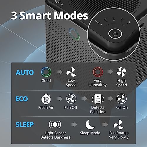 Coway Airmega 400S(G) App-Enabled Smart Technology Compatible with Amazon Alexa True HEPA Air Purifier, Covers 1,560 sq. ft, Graphite